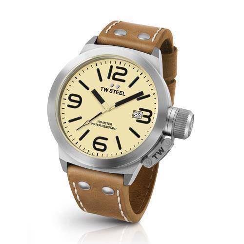 Image of TW Steel 45 mm cream Quartz Herre ur, model CS11